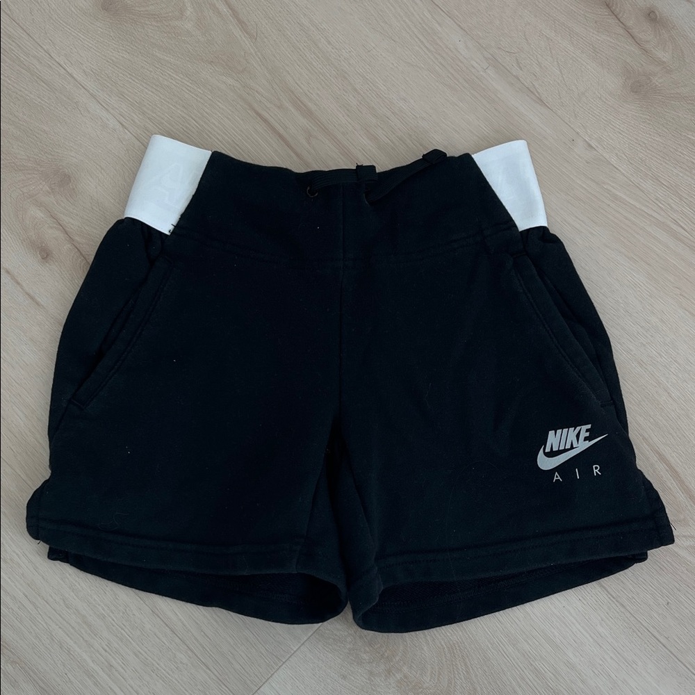 Nike Black Girl’s Athletic Shorts with White Waist Panels
